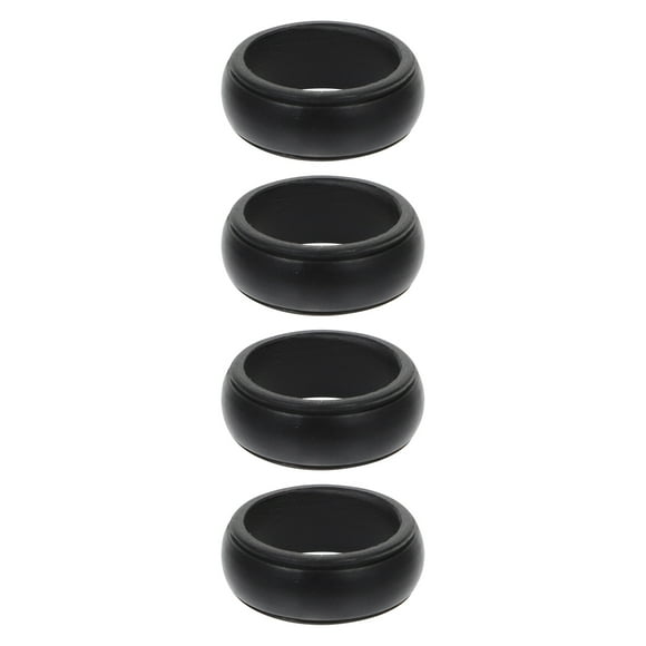 4pcs Dedo Anillo Protector Deporte Silicona Anillos de Dedos Flexibles Joyería al aire libre (Negro)