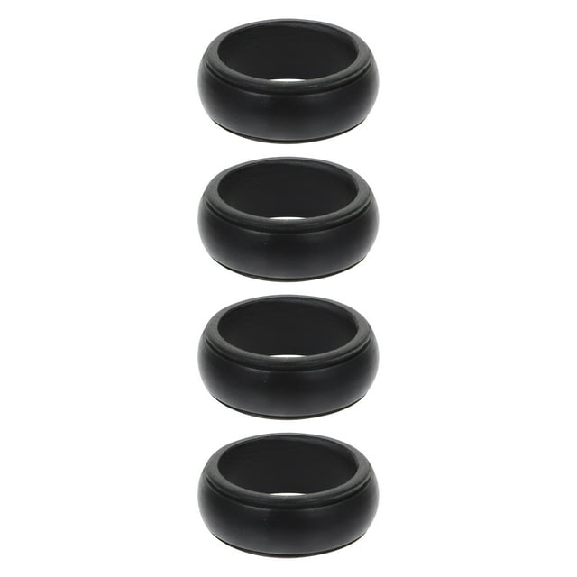 Ensemble de 4 Protège-Doigts en Silicone pour Hommes, Style Sport et Couleur Noire