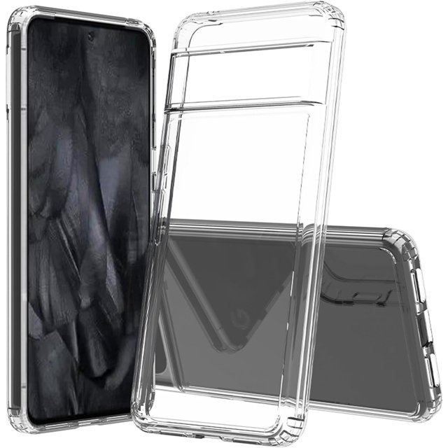GHSDFBB Google Pixel 8 Pro Case, Silicone Soft TPU Bumper and Transparent Hard PC Case Anti-Scratch Shockproof Camera Protective Slim Lightweight Cover/Coque for Google Pixel 8 Pro 5G -Clear