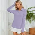 thumbnail image 6 of Long Sleeve Workout Tops for Women, Comdrip Womens Long Sleeve Shirts 50+ Sun 1/4 Zip Summer Hiking Shirt Quarter Zip Pullover Athletic Tops for Women Light Violet 2XL, 6 of 9