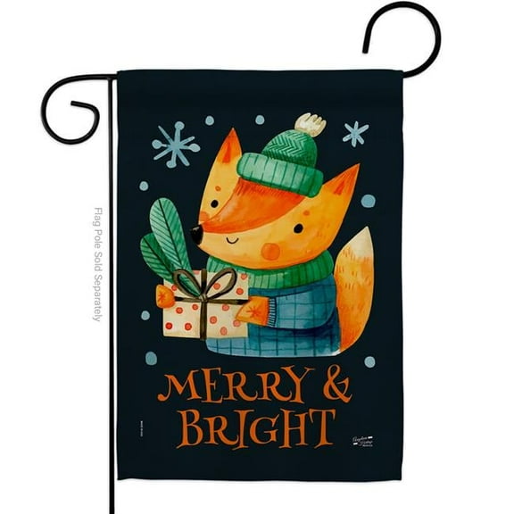 Angeleno Heritage G135360-BO 13 x 18.5 in. Merry & Bright Garden Flag with Winter Christmas Double-Sided Decorative Vertical Flags House Decoration Banner Yard Gift