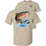 Fair Game Rainbow Trout Fishing T-Shirt-Sand-3x