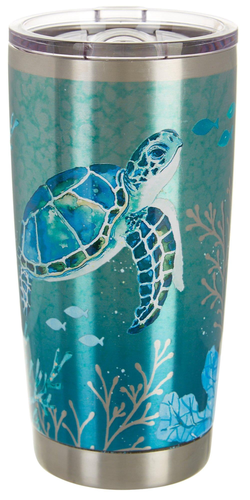 coastal collection outdoor living sea turtle melamine dinnerware on Coastal Home 20 Oz Stainless Steel Fantasea Tumbler One Size Blue Green Walmart Com Walmart Com