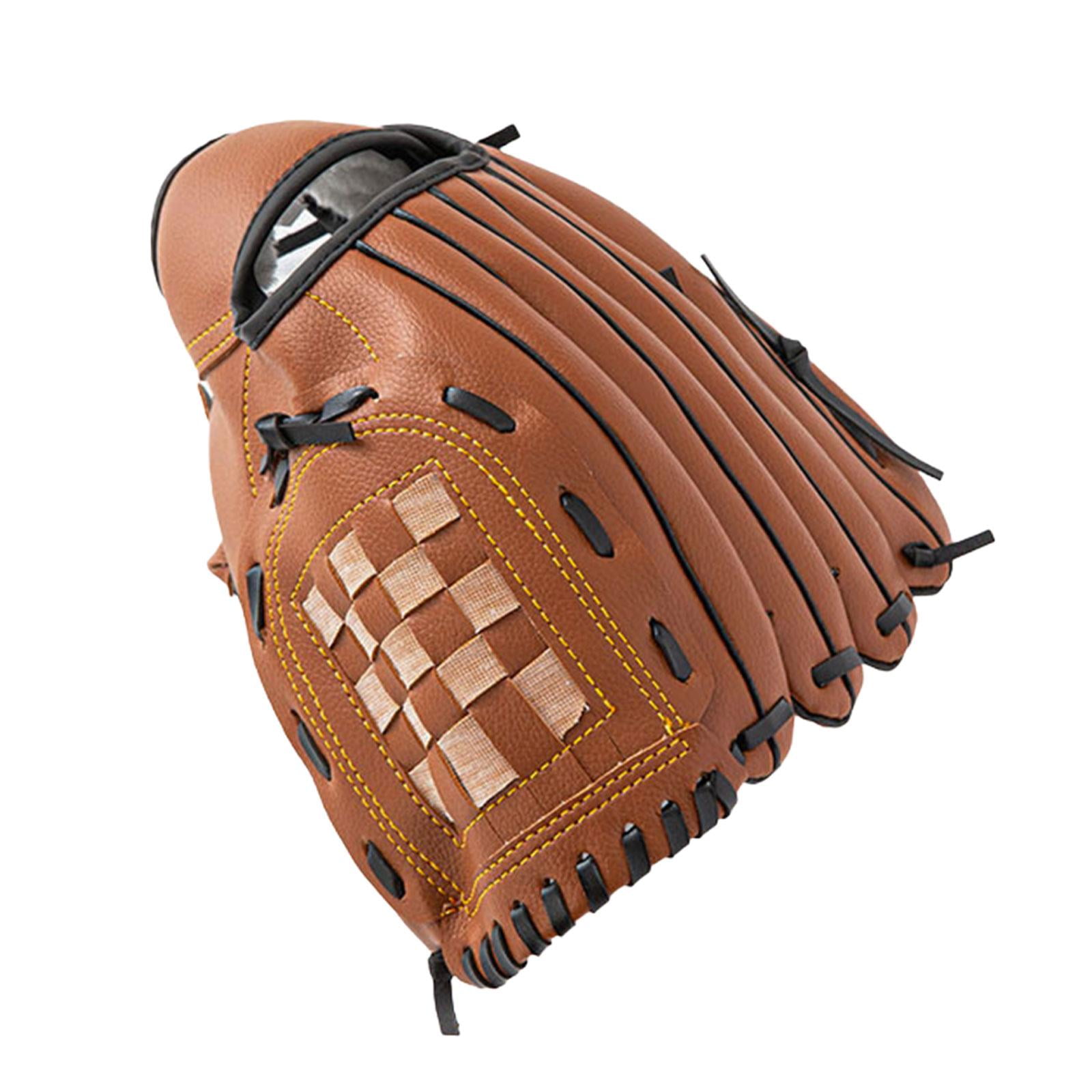 S SERENABLE Baseball Fielding Glove Thicken Fastpitch Softball Mitt for Adults Women Men Brown 30cmx21cm