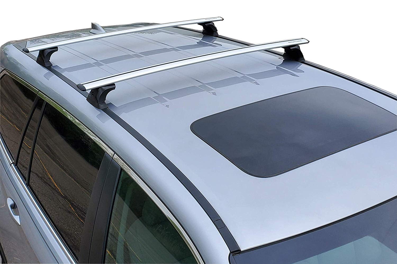 A Pair Silvery Aluminum alloy Roof Rack Cross Bar Set For Chevrolet