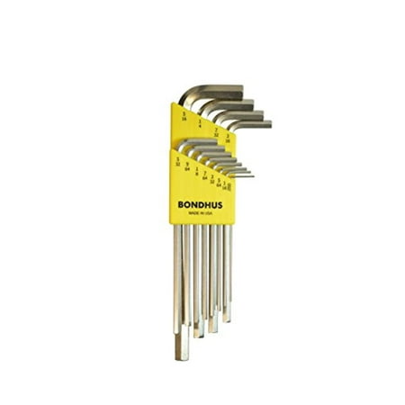 

bondhus 16136 set of 12 hex l-wrenches with briteguard finish long length sizes .050-5/16-inch