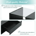 thumbnail image 5 of MAYEERTY Modern Coffee Table with Tempered Glass, Wooden Cocktail Table with High-Gloss UV Surface, 2-Tier Rectangle Center Table for Living Room, Black, 5 of 9