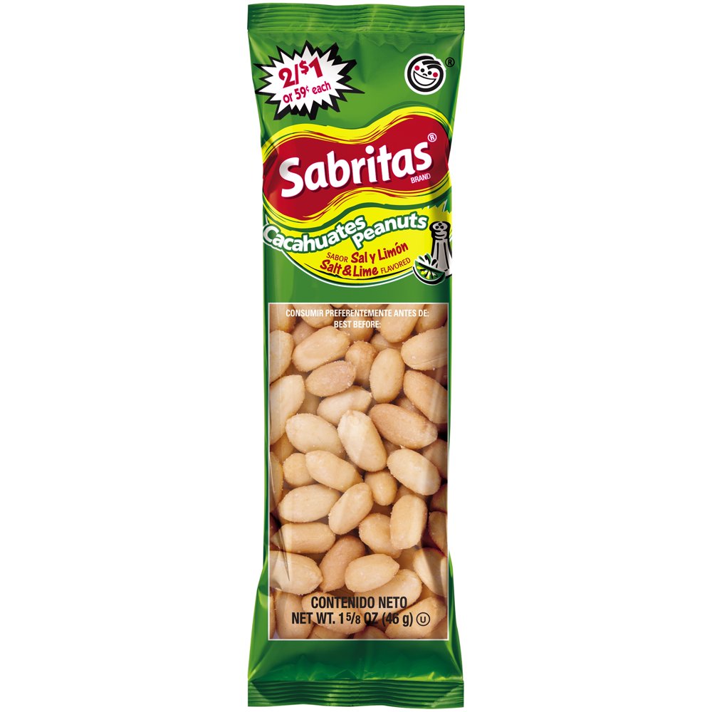 Sabritas Salt & Lime Flavored Peanuts 1.63 oz. Bag