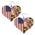 thumbnail image 6 of Heart Earrings Grunge America Maryland Flag Dangling Heart Drop Earrings For Women Love Dangle Earrings Gift, 6 of 6
