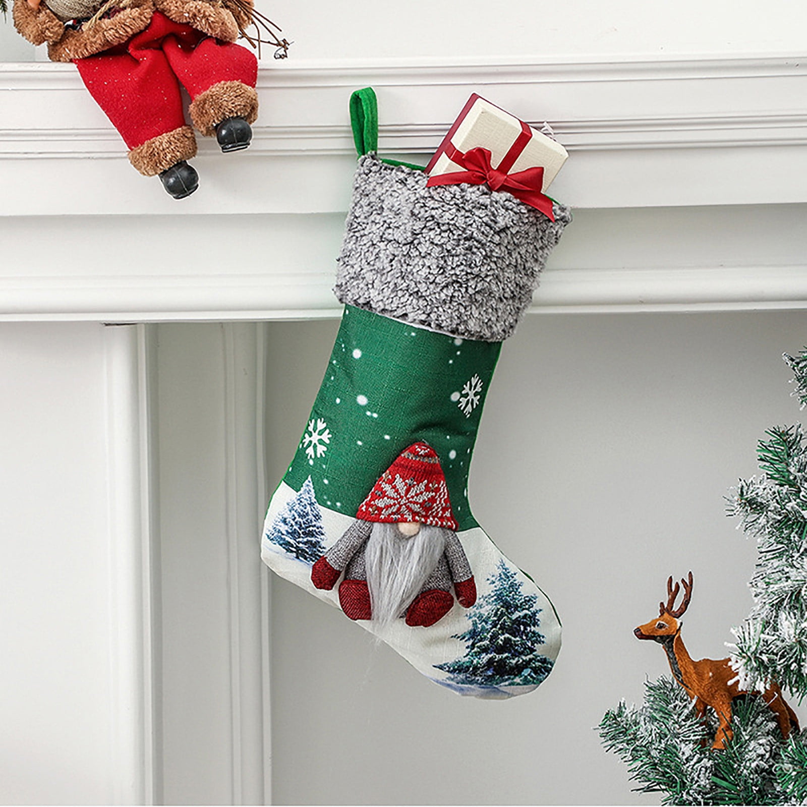 Details about   Christmas Stockings Classical Socks 3D Christmas Stocking Xmas Gift Bags 