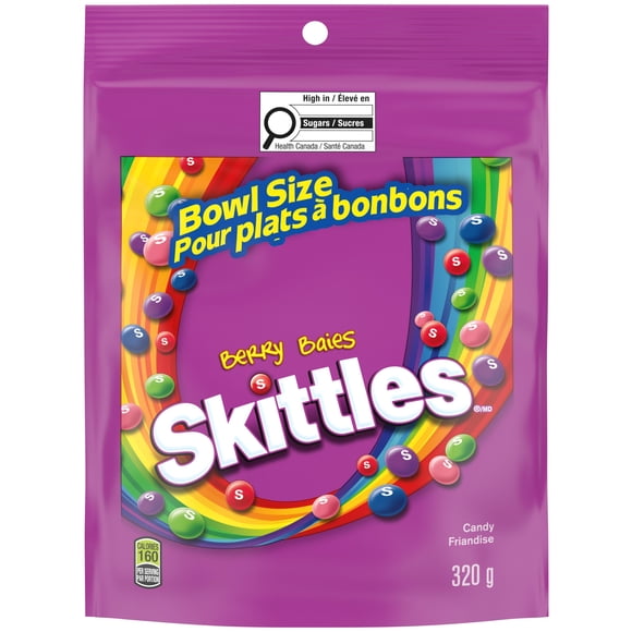 SKITTLES, Berry Chewy Candy, Bowl Size Bag, 320 g