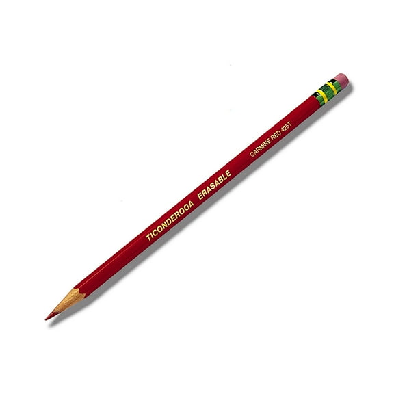 Dixon Ticonderoga Company Erasable Colored Pencils, 4/CD, Red