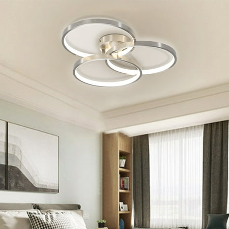 

KUBEAUTY Contemporary semi-flush mount ceiling lamp with inner ring illumination featuring three innovative rings