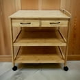 thumbnail image 6 of Walter Kitchen Bar Cart- 2 Drawers- 2 Shelves- Brown Bamboo- Rolling Wheels, 6 of 6