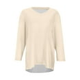 thumbnail image 3 of EDFBUYKRS V Neck Blouses for Women Dressy Casual Tops Button Long Sleeve Shirts Fall Tops Xl, 3 of 4
