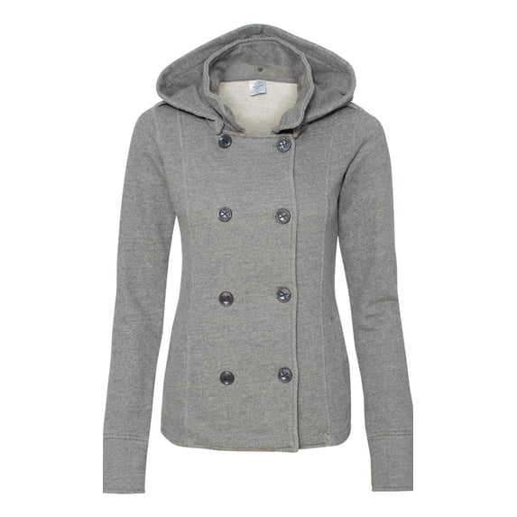 ITC PRM350PC Women's Heavy Fleece Pea Coat - Gunmetal Heather - X-Large