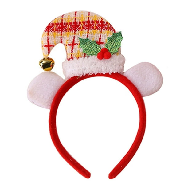 Naiovety Diademas de Navidad Regalos para niños Sombrero de Papá Noel Accesorios para el cabello para adultos Foto Sombreros para niños Fiesta de Kits de decoración para fiestas Cuadrícula beige Naiovety HA069505-03