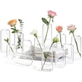 thumbnail image 1 of Jarrón de flores ComSaf con forma de cogollos pequeños de vidrio, 12 unidades, transparentes, a granel, 1 of 9