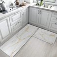 thumbnail image 2 of White Kitchen Mat Marble Kitchen Rugs Sets of 2, Washable Non-Slip Abstract Kitchen Floor Mats for in Front of Sink Kitchen Decor for Dining Room, Floor Home, Office, Sink, Laundry, 2 of 6
