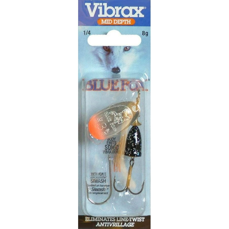 Blue Fox Classic Vibrax Spinner 1/4 Oz Oz Red Tipped/Silver Flake