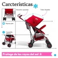 thumbnail image 2 of Carriola de bastón The Baby Shop compacta,frenos,arnés,8 llantas Rojo, 2 of 6
