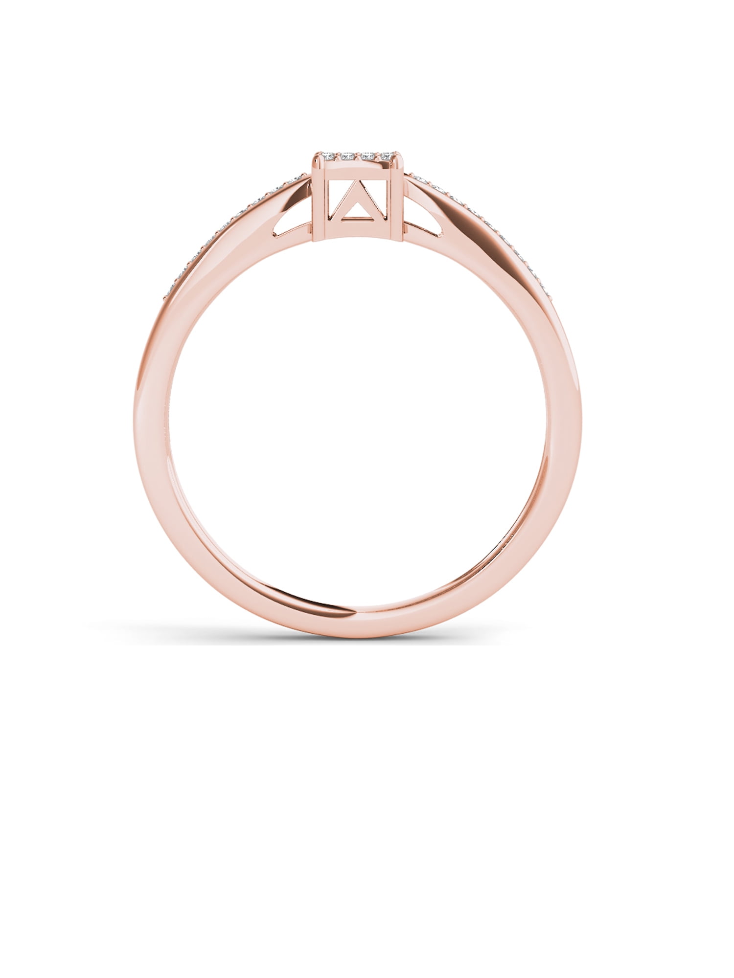1/10 Ct T.W. Diamond Cluster 10kt Rose Gold Engagement Ring