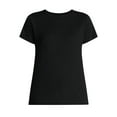 thumbnail image 3 of Time and Tru Women's Slub Crewneck Tee with Short Sleeves, Sizes XS-XXXL, 3 of 5