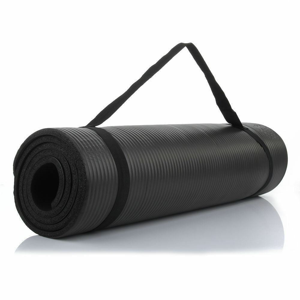 Yoga Mat Alfombra Grueso Flexible Ejercicio 10Mm Negro