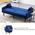 thumbnail image 2 of Clearance! Navy Blue Couches and Sofas, Mid Century Sectional Fabric Sofa for Small Spaces, Loveseat Sofas with Solid Wood Frame/2 Pillows, Tufted Loveseat Sofa Couch for Living Room, 74.8"L, L1135, 2 of 9