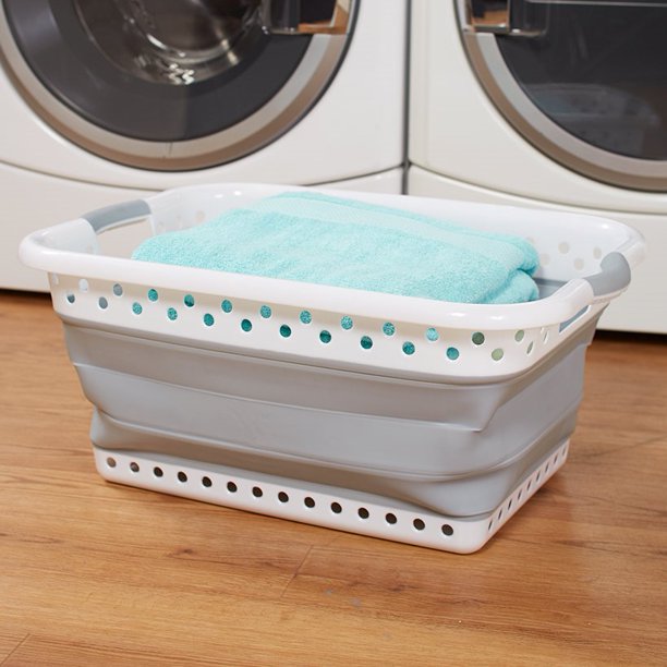 The Lakeside Collection Laundry Basket, White