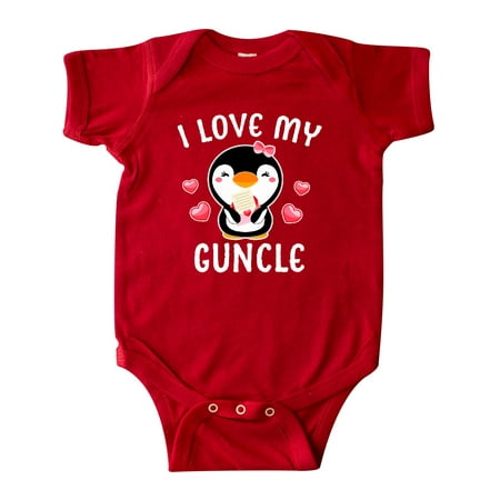 

Inktastic I Love My Guncle with Cute Penguin and Hearts Gift Baby Girl Bodysuit