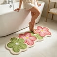 thumbnail image 5 of Flower Bath Mat Soft Plush Non Slip Absorbent Washable Bathroom Rug Home Decor, 5 of 7