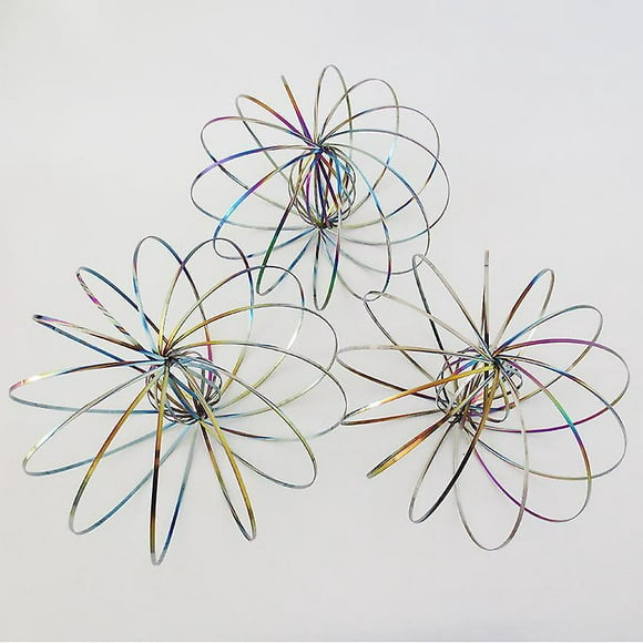 Lishi Flow Ring Arm Magic Spring - Set of 3 | Kinetic Sculpture Ring Game | Colorful Interactive Stress Relief Toy | Festival Accessories