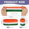 thumbnail image 2 of Uxcell Sweat Band Set Sports Terry Cloth Headband Wristband Set 7"x2" Moisture Wicking Sweat Absorbing Head Band Orange/White/Green, 2 of 6