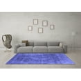 thumbnail image 3 of Ahgly Company Machine Washable Indoor Square Oriental Blue Industrial Area Rugs, 8' Square, 3 of 4