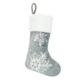 thumbnail image 2 of Christmas Stockings Soft Faux Fur Snowflake Embroidery Sequins Classic Fireplace Tree Decorations Hanging Ornament for Xmas Season Decor, 20in, 2 of 5
