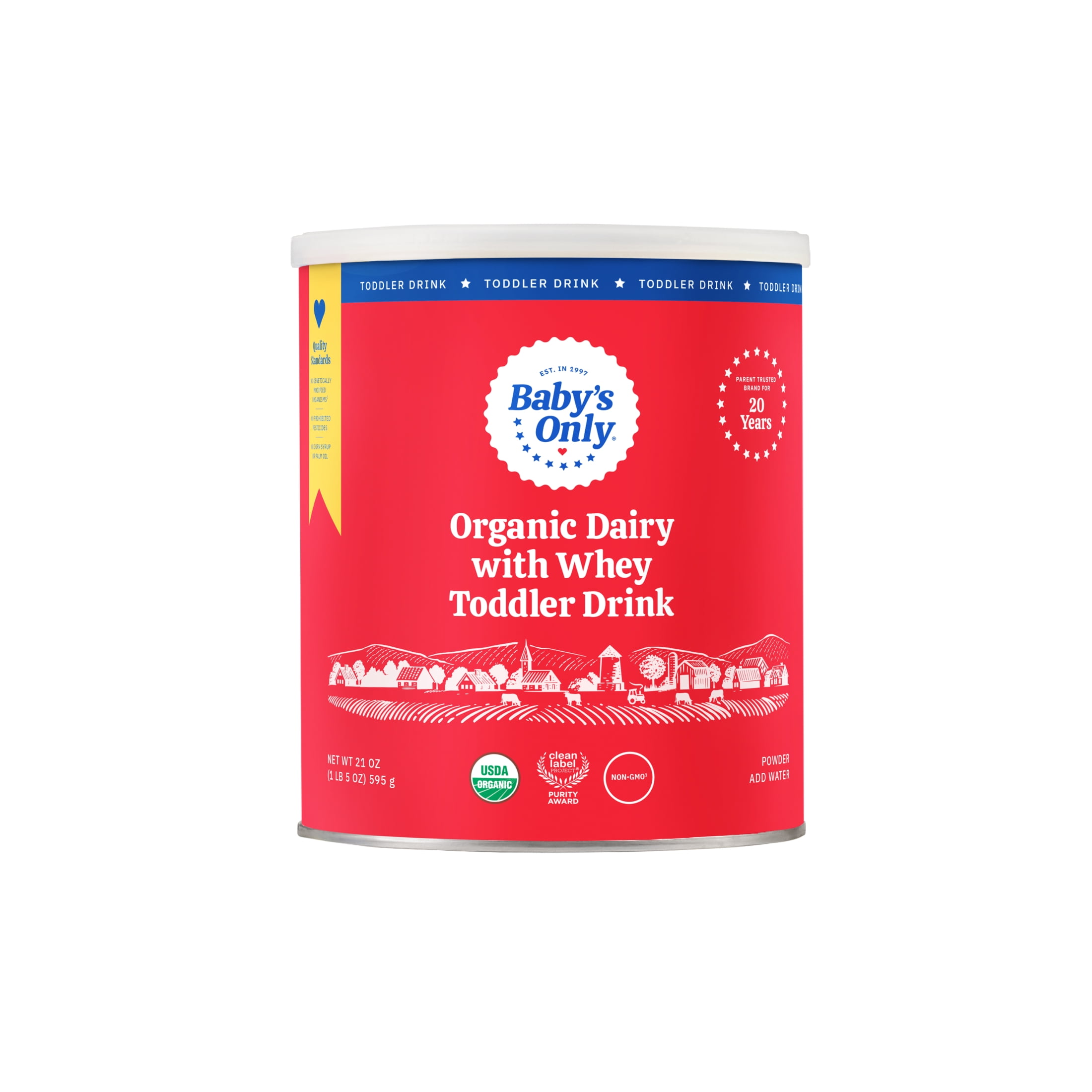 (2 pack) Baby's Only Organic Gentle Protein, Powdered Toddler Formula, USDA Organic, Non-GMO, No Palm Oil, No Corn Syrup, 21oz. Can with Scoop