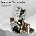 thumbnail image 4 of Dteck Case for Samsung Galaxy Z Fold 3,Luxury Leather Built-in Screen Protector Case Shockproof Electroplated Hard PC Bumper Cover for Galaxy Z Fold 3 5G,Brown, 4 of 9