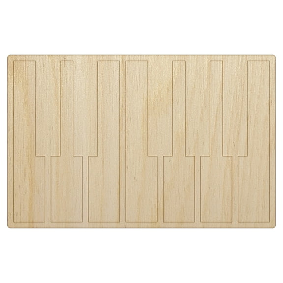 Piano Keys Octave Wood Shape Unfinished Piece Cutout Craft DIY Projects - 4.70 Inch Size - 1/8 Inch Thick