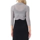 thumbnail image 3 of INSPIRAR CHIC Blusas Semitransparentes para Mujeres Elegantes con Mangas 3/4 Cárdigan Bolero Shrug Gris Claro L, 3 of 6
