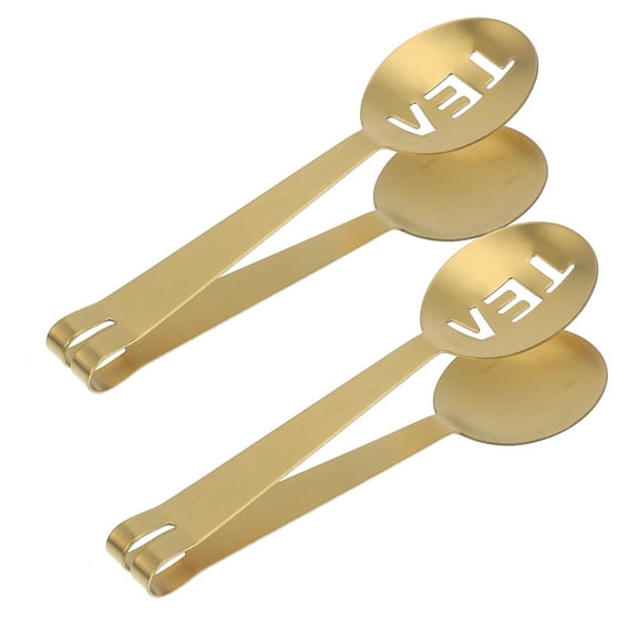 Masteelf 2pcs Stainless Steel Tea Bag Squeezer Tea Bag Press Clip Coffee Sugar Tongs