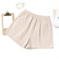 thumbnail image 2 of TRUBKH Summer Shorts for Women Linen Shorts for Women High Waisted Running Shorts Womens Athletic Shorts with Pockets and Drawstring Hiking Cargo Shorts Wide Leg Running Dolphin Shorts Khaki S-XL, 2 of 4