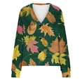 thumbnail image 4 of Cárdigan informal con estampado de hojas para mujer, chaqueta con botones, blusa de poliéster, para otoño e invierno, 4 of 4