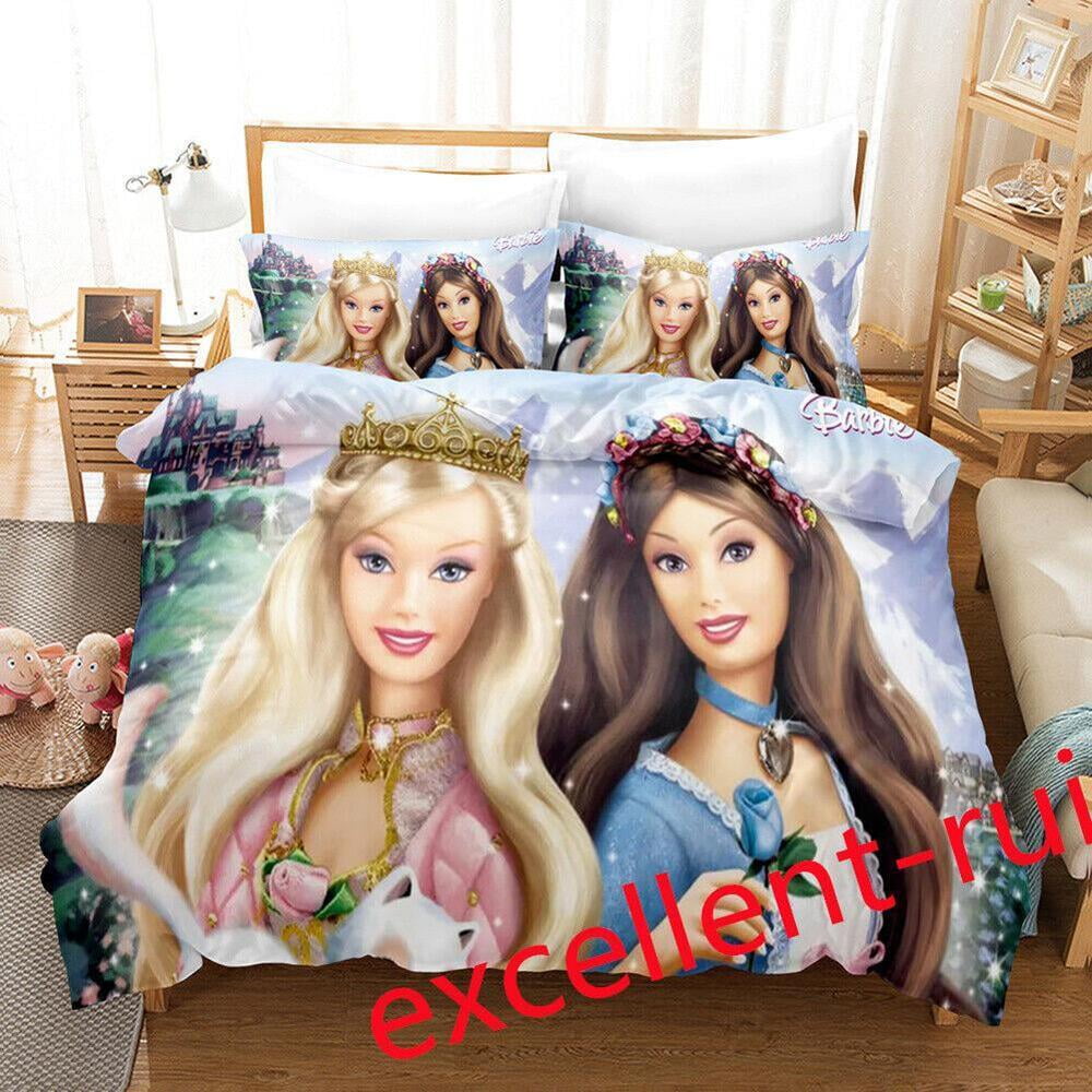Barbie Dolls Barbie Pillow Covers Double Bedsheet With Matching