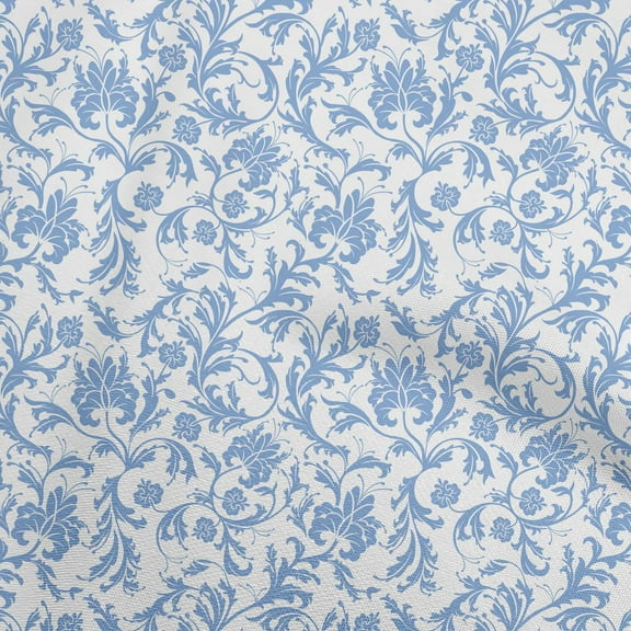 oneOone Polyester Spandex White Fabric Asian Floral Dress Material Fabric Print Fabric By The Yard 56 Inch Wide