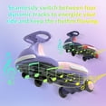 thumbnail image 4 of 5TH WHEEL 12V 4.5Ah KW01 Electric Wiggle Car for Kids, 3-4.5 Mph Swing Car with Music Speaker, Wheels with Lights,Riding Toy for Ages 3–8, Pink and purple, 4 of 11