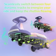 5TH WHEEL 12V 4.5Ah KW01-BB Electric Wiggle Car for Kids, 3-4.5 Mph Swing Car with Music Speaker, Wheels with Lights, Riding Toy for Ages 3–8, Red and blue