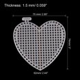 thumbnail image 3 of Unique Bargains 15Pcs Plastic Mesh Canvas Sheet 7 Count 7.4 cm/ 3" White Heart Blank Canvas for Embroidery, 3 of 7