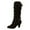 Black, variant on PEASKJP Womens Fashion Boots Mid Calf Chunky Heels Patent Leather Boots,Black 41