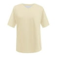 thumbnail image 3 of TYGHBN Women's Fashion Casual Solid Color Loose V Neck Short Sleeved T Shirt Top Large Woman Shirt Womens Tees Womens Solid T Shirts Long Sleeve Shirt Plain Women Layering Tee for Women Womens Tops, 3 of 3